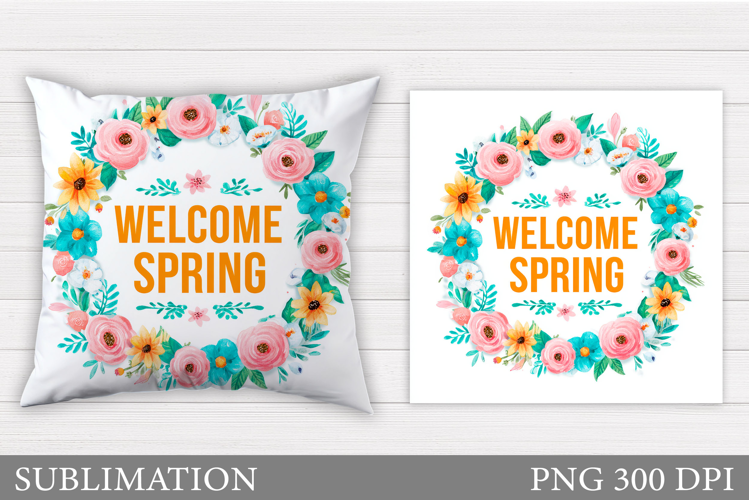 Spring Pillow Design. Spring Sublimation