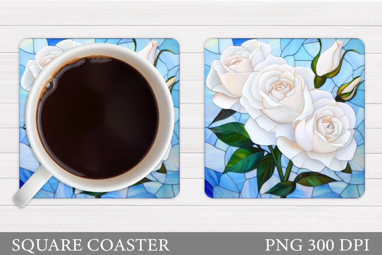 Roses Coaster Sublimation. Flowers Coaster Design