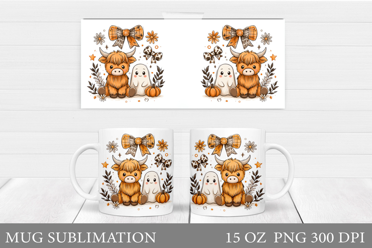 Halloween Cow Mug Design. Halloween Cow Sublimation