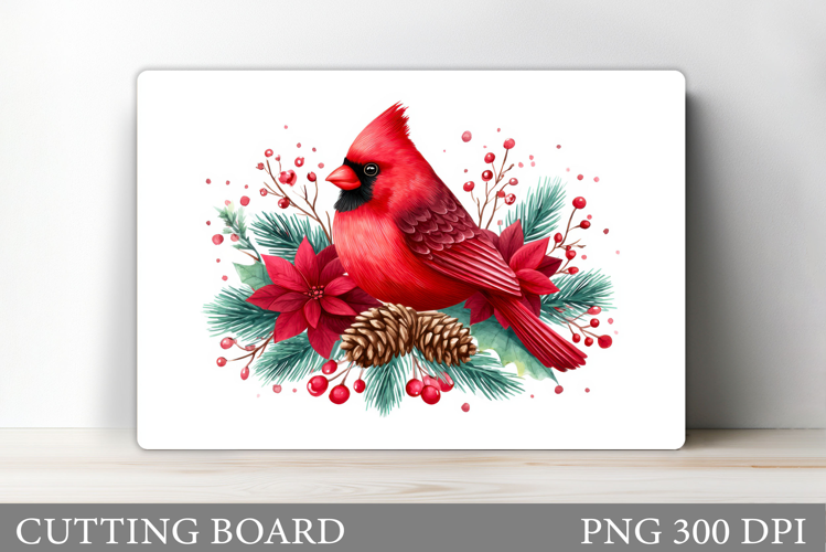 Cardinal Cutting Board Design. Christmas Cutting Board