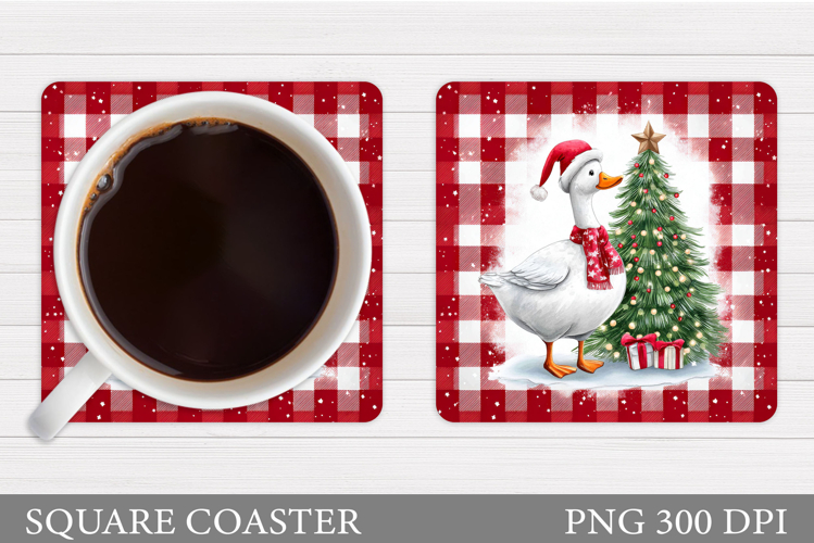 Christmas Goose Coaster. Christmas Coaster Sublimation