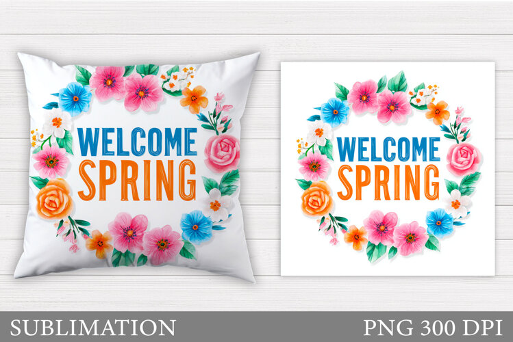 Spring Pillow Design. Spring Sublimation example image 1