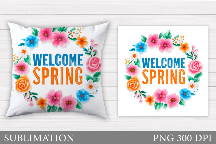 Spring Pillow Design. Spring Sublimation