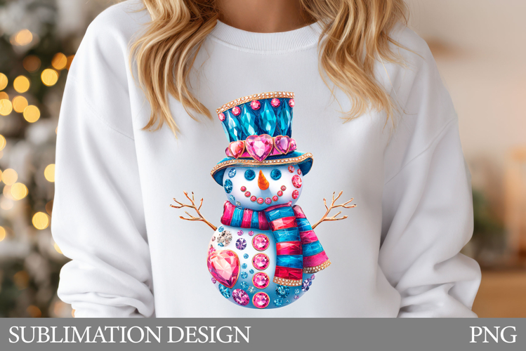 Sparkling Snowman Sublimation. Snowman T-Shirt Design