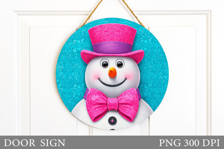Christmas Snowman Door Sign. Christmas Door Sign Design