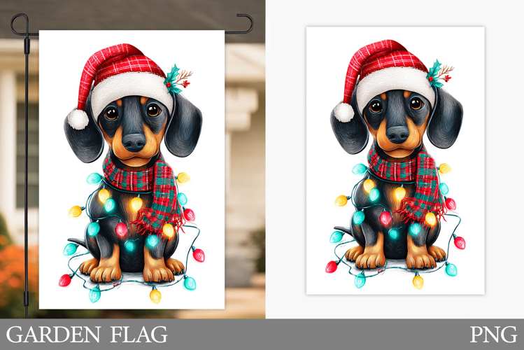 Christmas Dog Garden Flag. Christmas Garden Flag Design example image 1