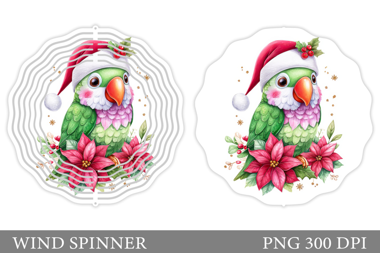 Christmas Parrot Wind Spinner. Christmas Wind Spinner Design
