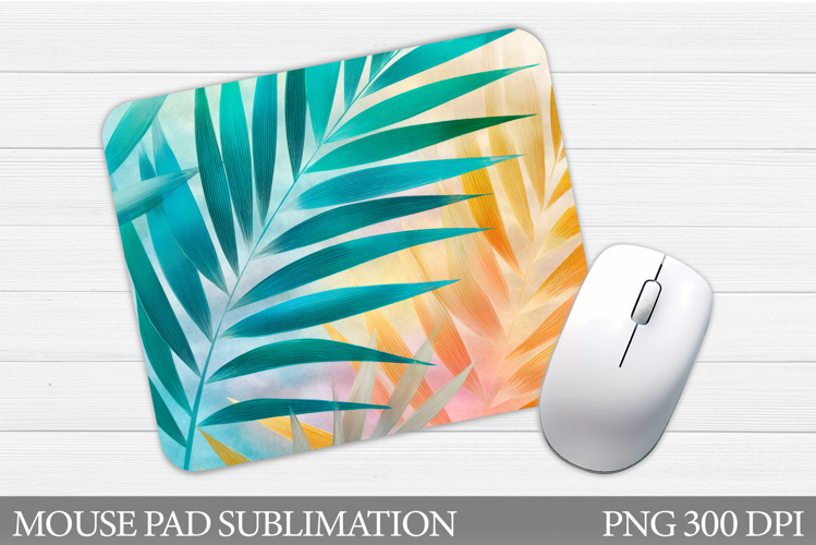 Palm Leaves Mouse Pad Design. Tropical Sublimation