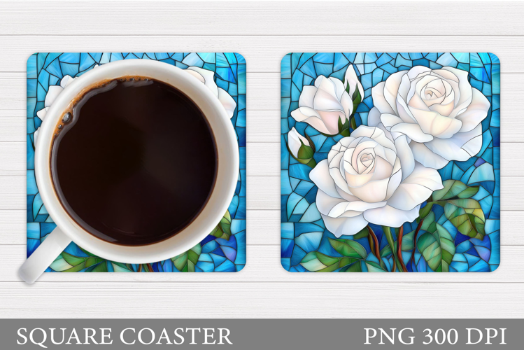 Roses Coaster Sublimation. Flowers Coaster Design