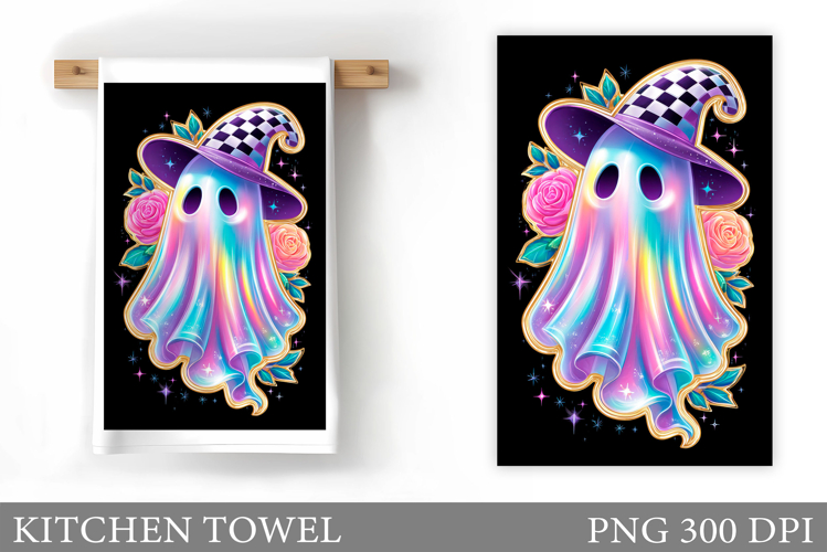 Cute Ghost Kitchen Towel. Cute Halloween Kitchen Towel