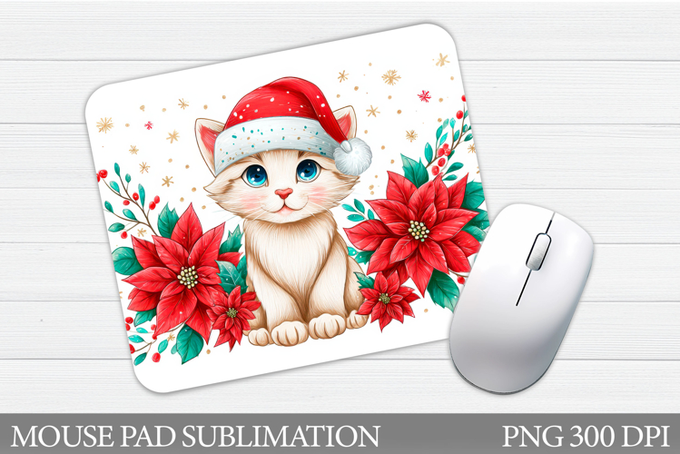 Christmas Cat Mouse Pad. Christmas Mouse Pad Sublimation
