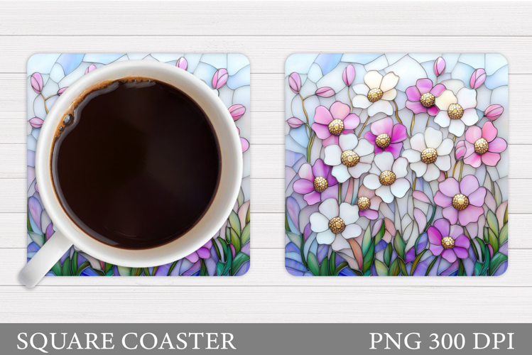 Floral Coaster Design. Flowers Coaster Sublimation
