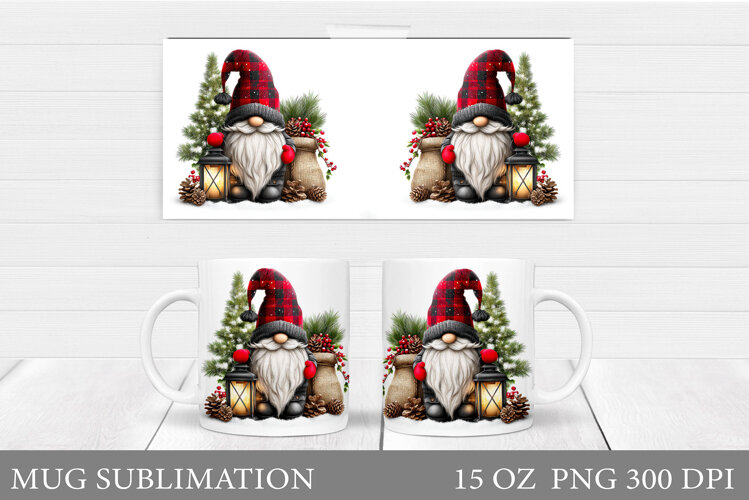 Christmas Gnome Mug Design. Christmas Mug Sublimation example image 1