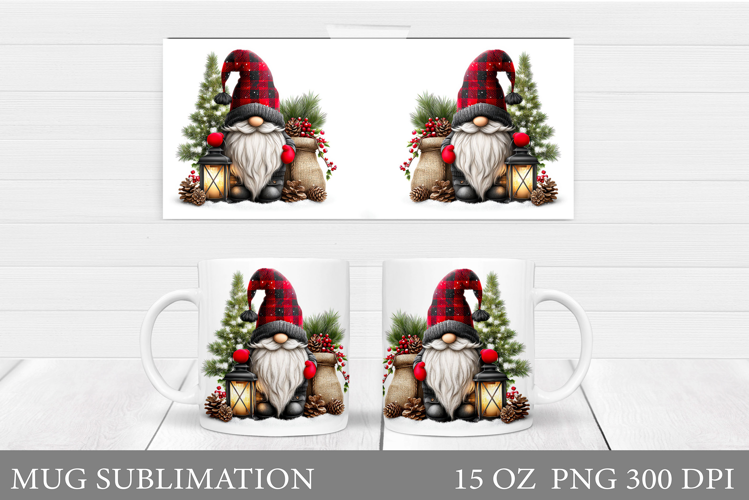 Christmas Gnome Mug Design. Christmas Mug Sublimation
