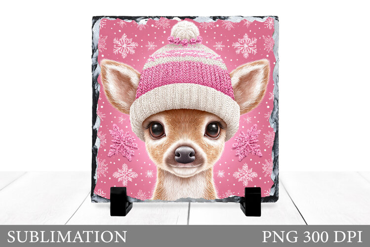 Christmas Deer Sublimation. Christmas Deer Slate Design example image 1