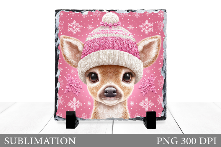 Christmas Deer Sublimation. Christmas Deer Slate Design