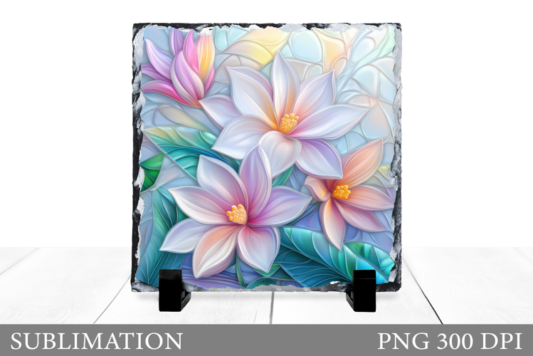 Flowers Sublimation. Flowers Slate Sublimation