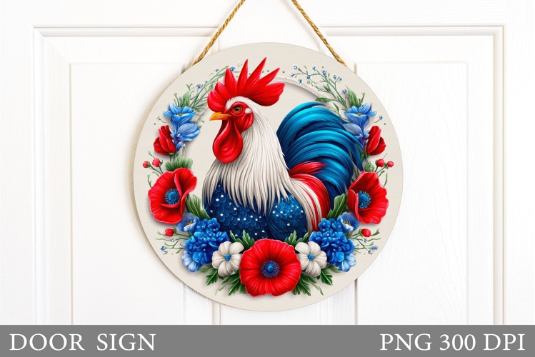 Rooster Door Sign Design. Door Sign Sublimation example image 1