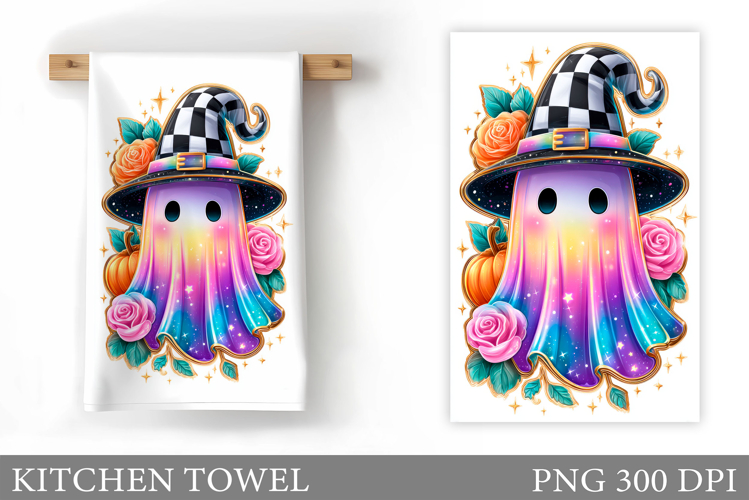 Cute Ghost Kitchen Towel. Halloween Kitchen Towel Design