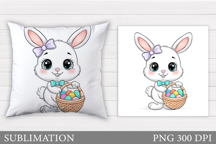 Cute Bunny Pillow Design. Cute Bunny Sublimation