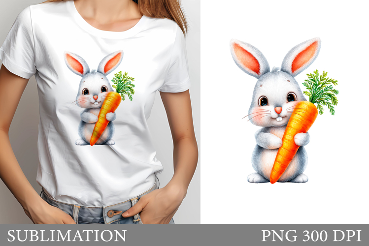 Bunny Carrot Sublimation. Bunny Carrot T-Shirt Design