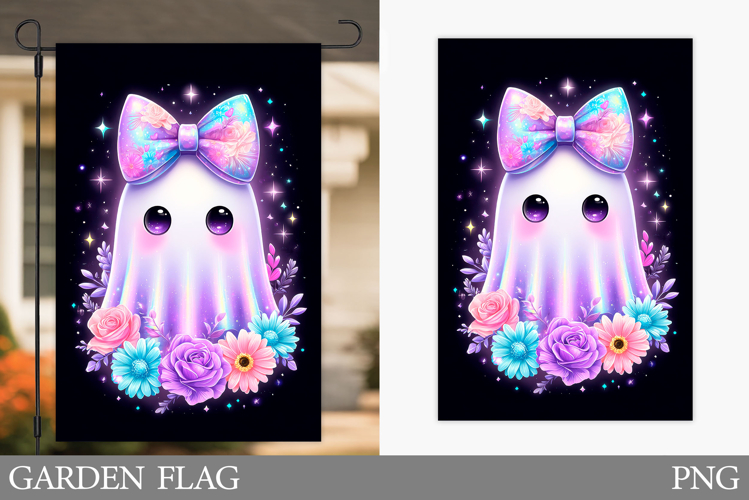 Ghost Garden Flag Design. Halloween Garden Flag Sublimation