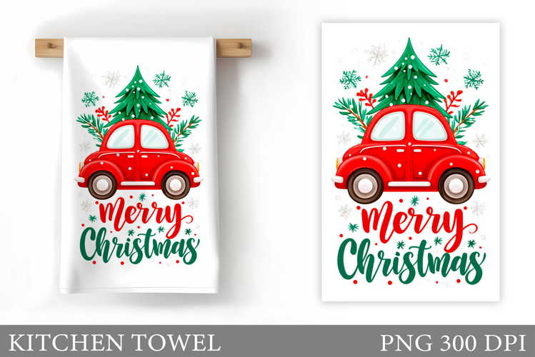 Christmas Kitchen Towel Design. Christmas Tree Kitchen Towel