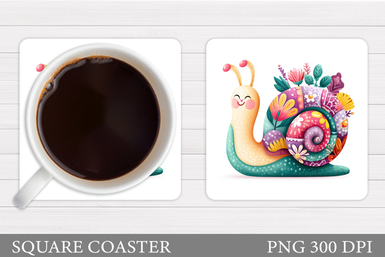 Cute Snail Coaster Design. Cute Snail Sublimation