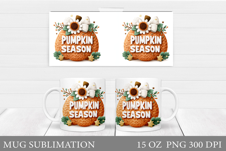 Pumpkin Mug Design. Pumpkin Season Sublimation