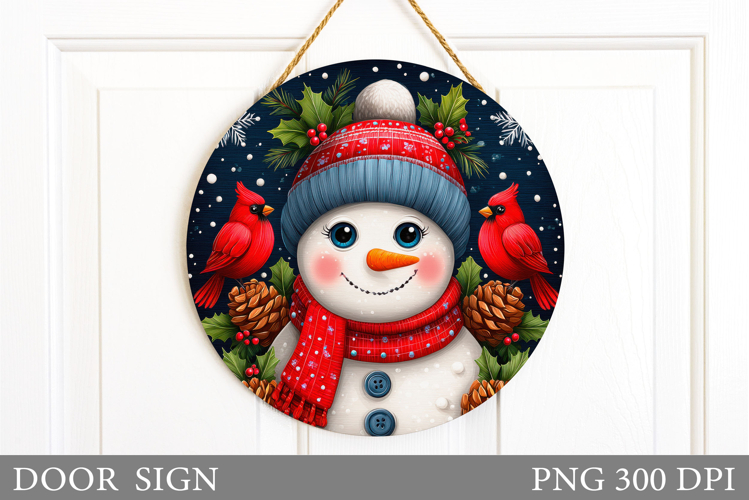 Christmas Snowman Door Sign. Christmas Door Sign Sublimation