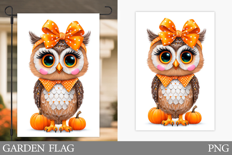 Halloween Owl Garden Flag. Halloween Garden Flag Design