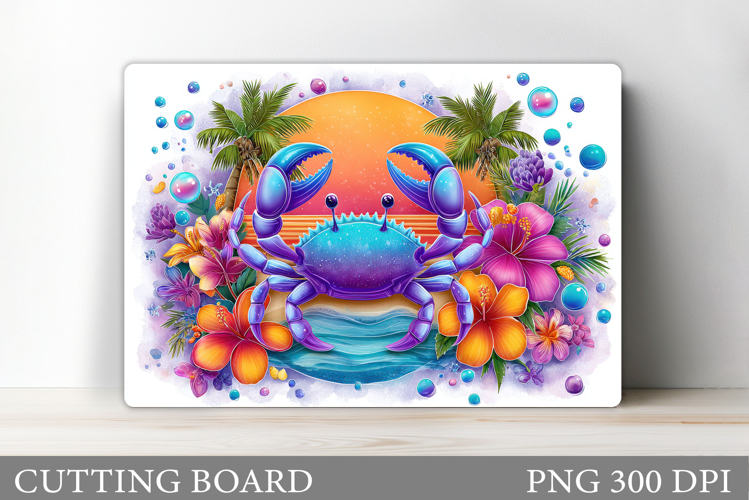 Crab Cutting Board Design. Crab Sublimation