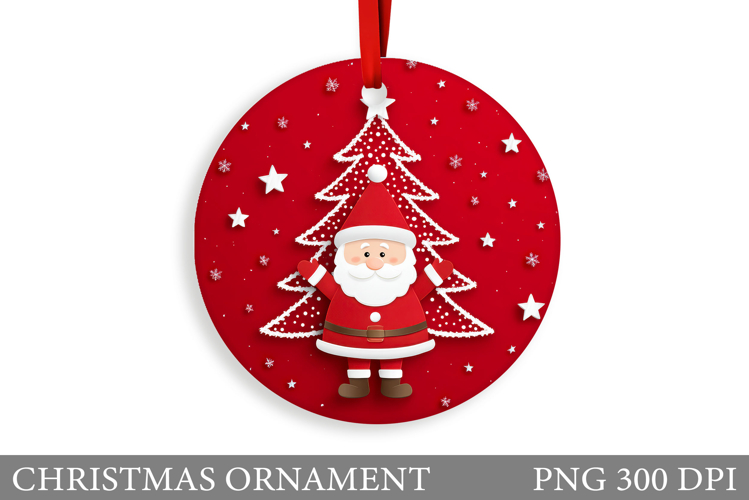 Santa Claus Christmas Ornament. Cute Santa Claus Sublimation