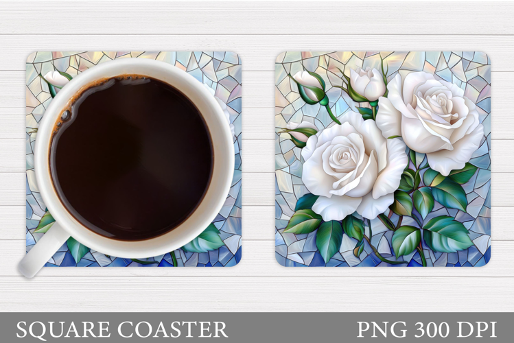 Roses Coaster Sublimation. Flowers Coaster Design