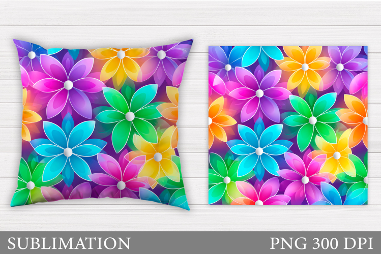 Flowers Pillow Design. Floral Pillow Sublimation