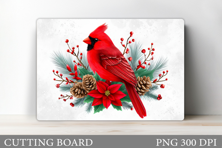 Cardinal Cutting Board Design. Christmas Cutting Board