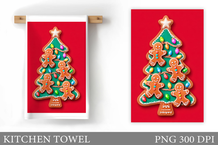 Gingerbread Kitchen Towel. Christmas Kitchen Towel Design