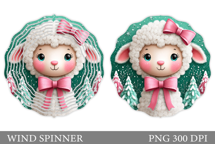 Christmas Lamb Wind Spinner. Christmas Wind Spinner Design