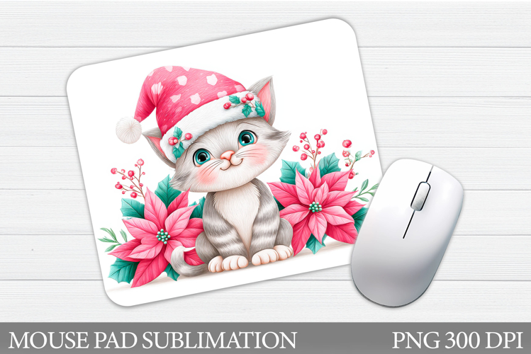 Christmas Cat Mouse Pad. Christmas Mouse Pad Sublimation