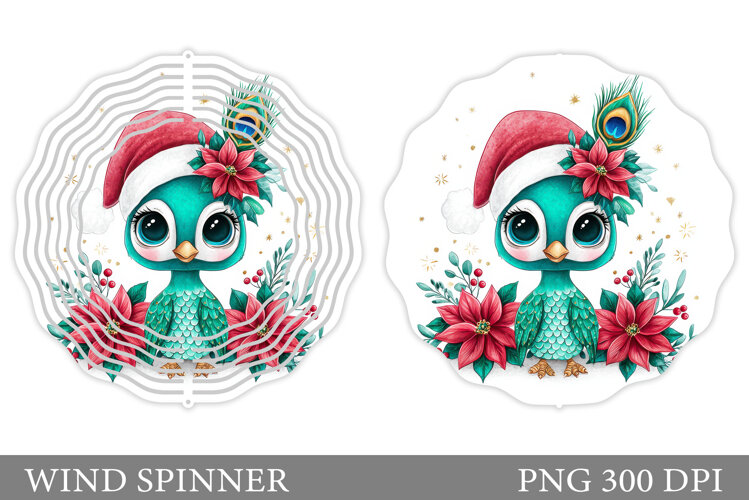 Cute Peacock Wind Spinner. Christmas Wind Spinner Design example image 1