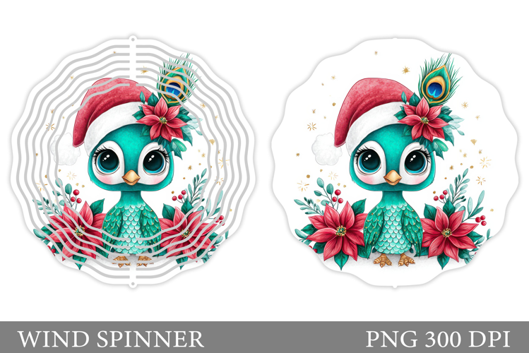 Cute Peacock Wind Spinner. Christmas Wind Spinner Design