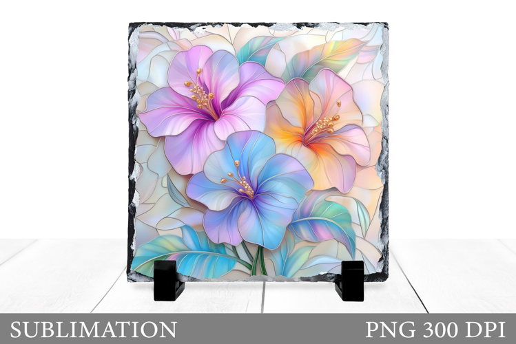 Flowers Slate Sublimation. Floral Sublimation