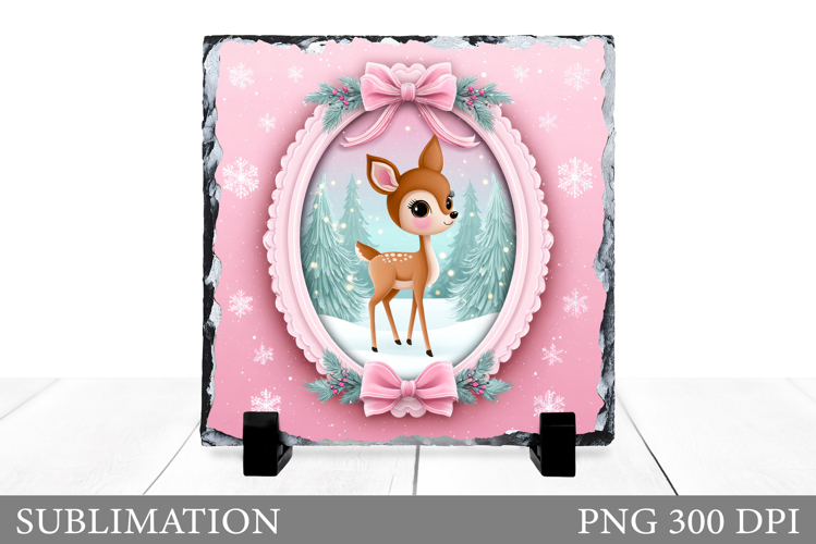 Christmas Deer Sublimation. Christmas Deer Slate Design