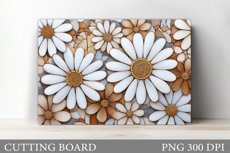 Daisy Flowers Cutting Board. Floral Kitchen Cutting Design