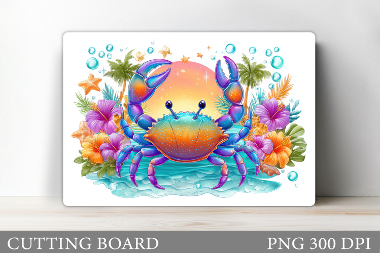 Crab Cutting Board Design. Crab Sublimation