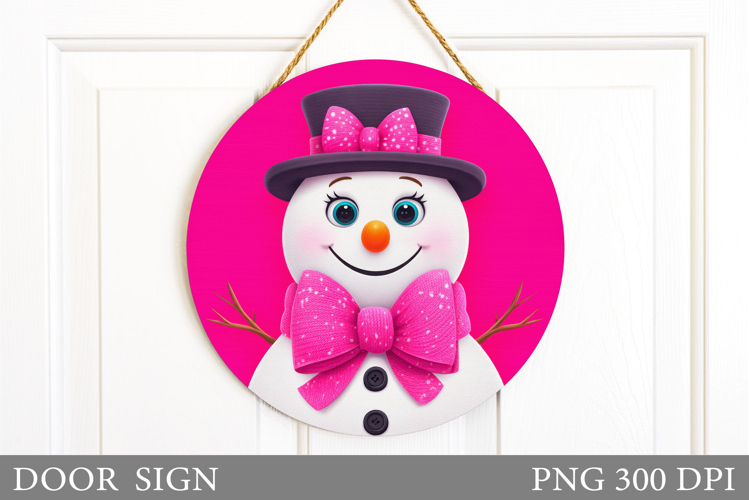 Christmas Snowman Door Sign. Christmas Door Sign Sublimation
