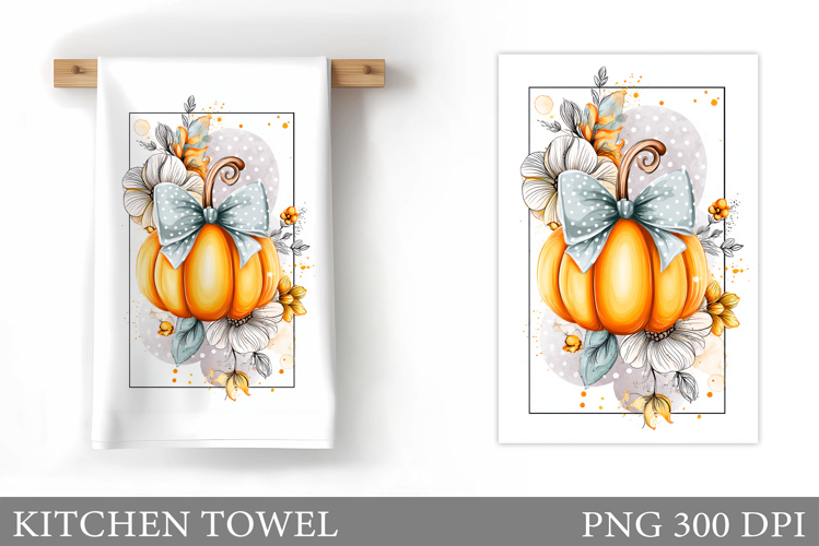 Pumpkin Kitchen Towel. Fall Kitchen Towel Sublimation