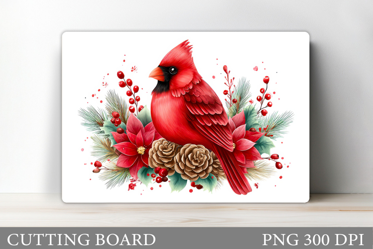 Cardinal Cutting Board Design. Christmas Cutting Board