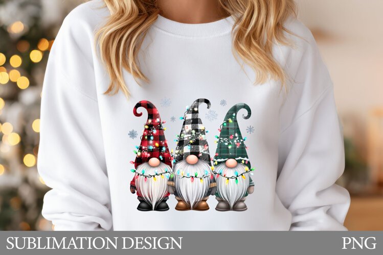 Christmas Gnome Sublimation. Christmas Gnome T-Shirt Design example image 1