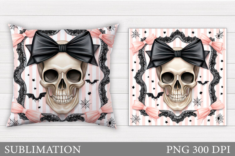 Skull Pillow Sublimation. Halloween Pillow Sublimation example image 1